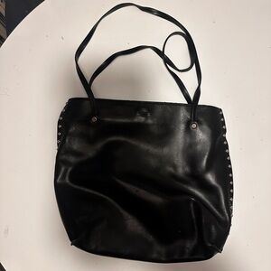 Furla black leather purse with silver studs